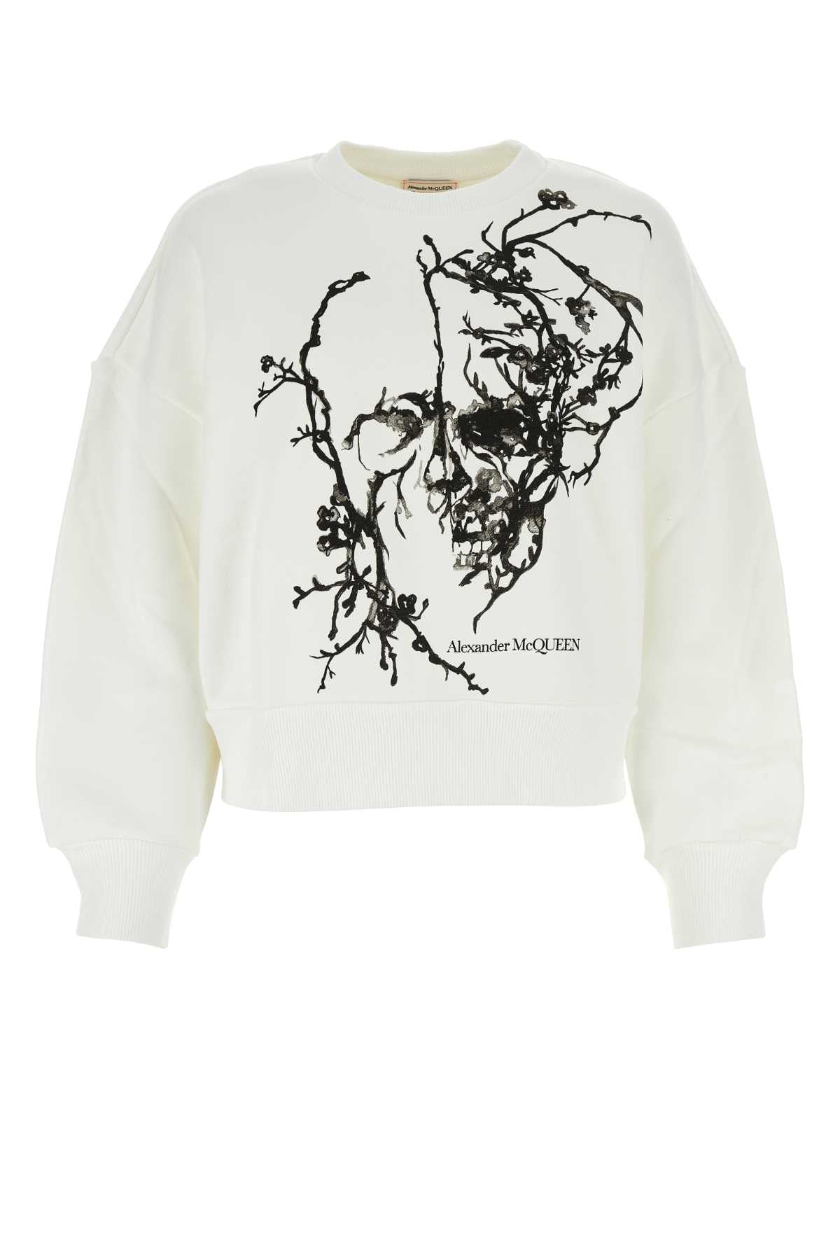 Sudadera de algodón con estampado gráfico de Alexander McQueen - Blanco