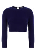 Jil Sander Wool Blend Cropped Sweater — Navy