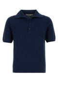 Dolce & Gabbana Cotton-Blend Polo Shirt — Navy