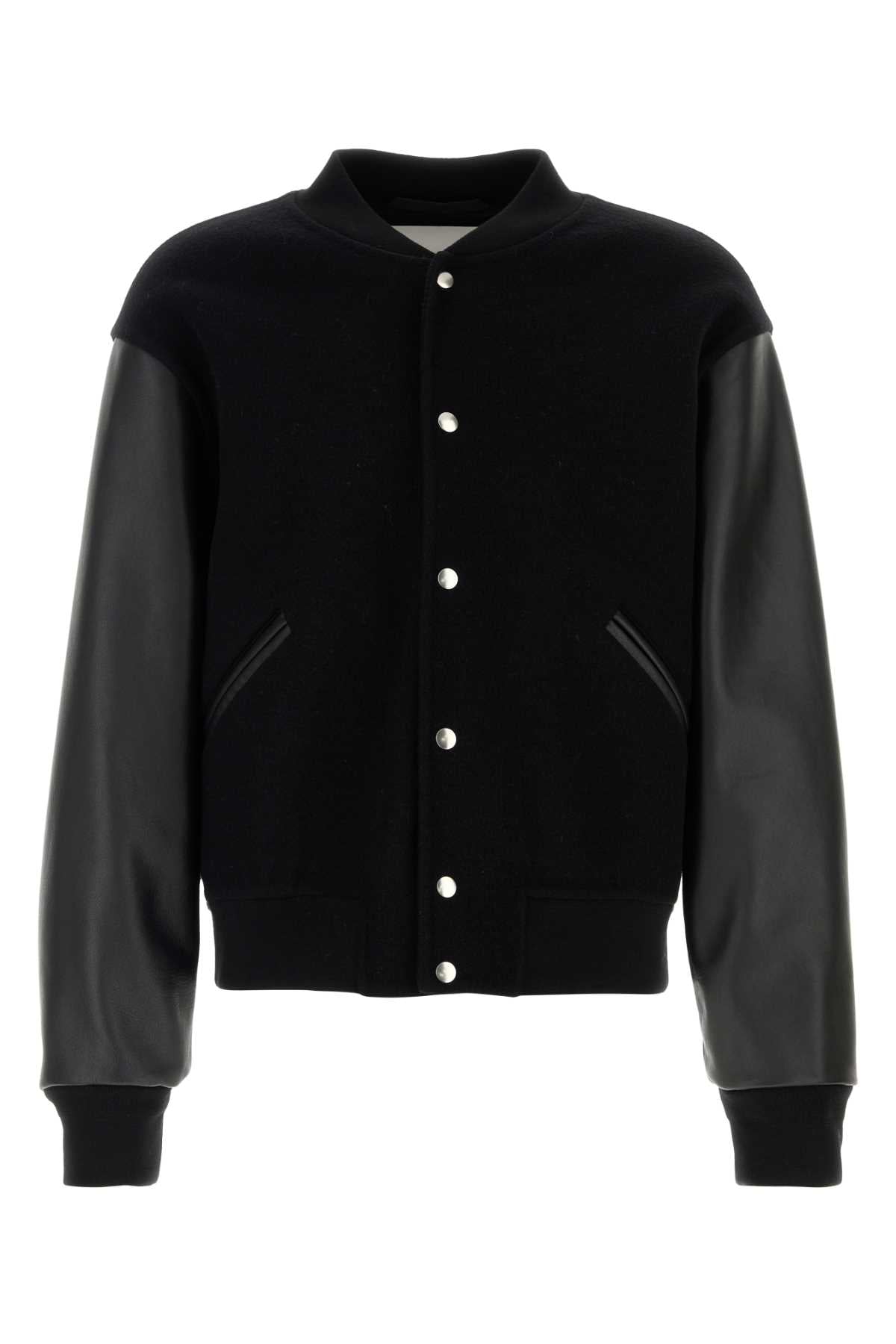 Jil Sander Virgin Wool Bomber Jacket — Black