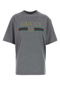 Gucci Logo-Printed Cotton-Blend T-Shirt — Gray