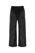 Off-White Embroidered Cotton Joggers — Black