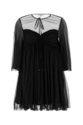 Chloé Sheer Georgette Dress — Black