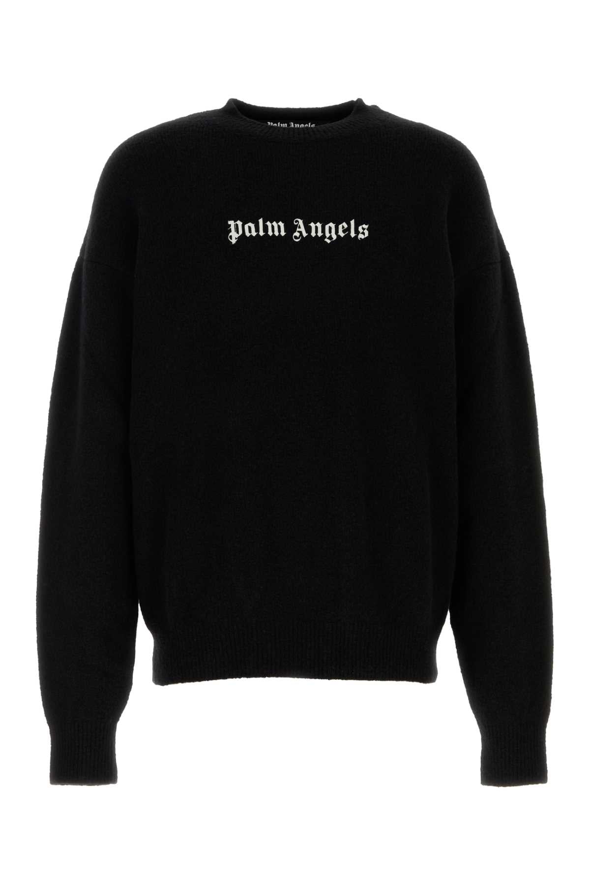 Palm Angels Merino Wool Blend Sweater — Black