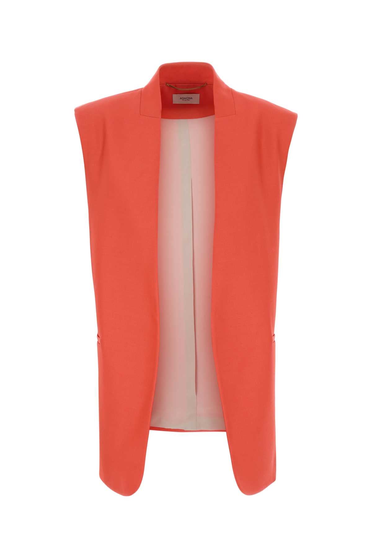 Agnona Front Vest — Red