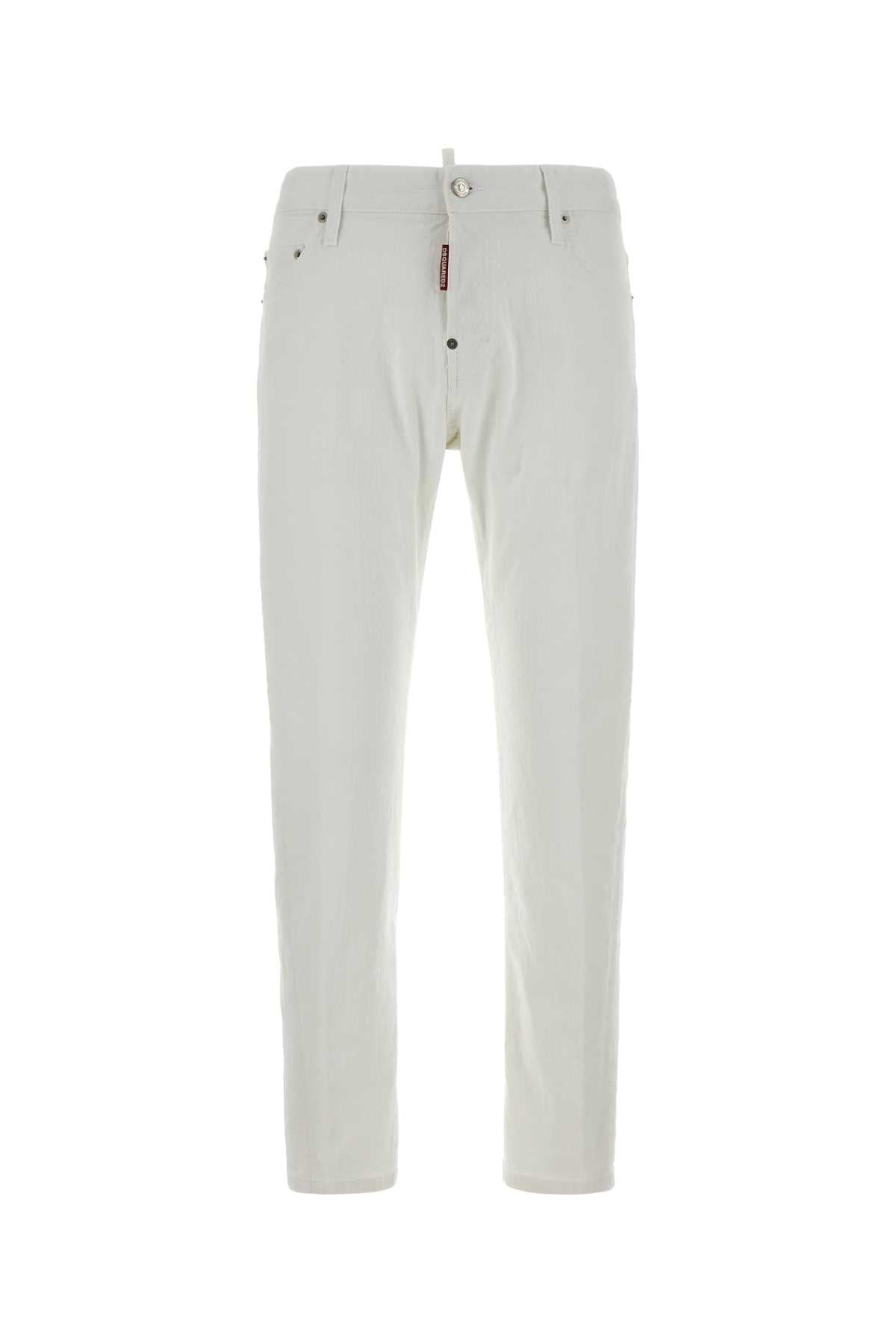 Dsquared2 Cotton-Elastane Trousers — White