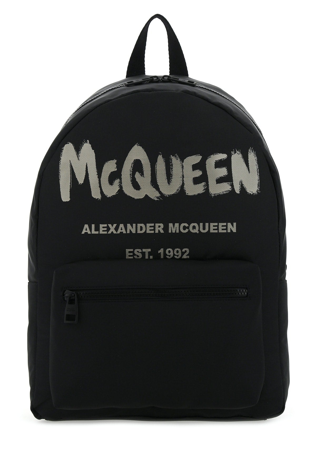 Alexander McQueen Logo-Print Backpack — Black