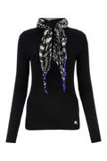 Suéter Burberry de mezcla de viscosa con bufanda estampada - Negro