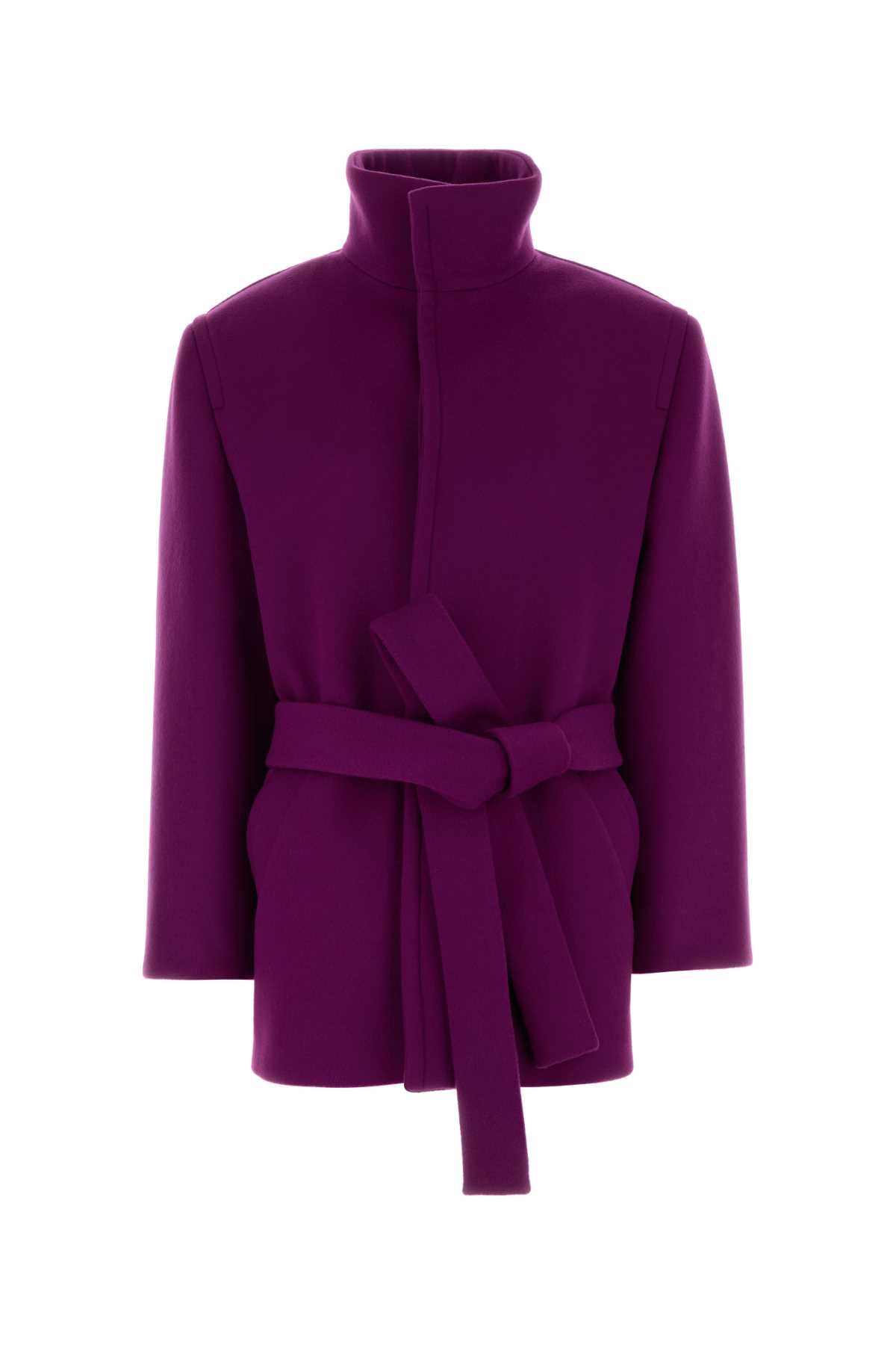 Saint Laurent Version Coat — Purple