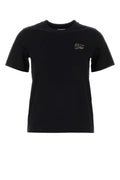 Burberry Logo-Embroidered Cotton T-Shirt — Black