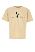 Valentino Garavani Camiseta de algodón con logo estampado — Beige