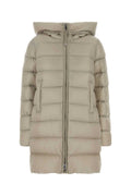 Moncler Long Down Jacket — Beige