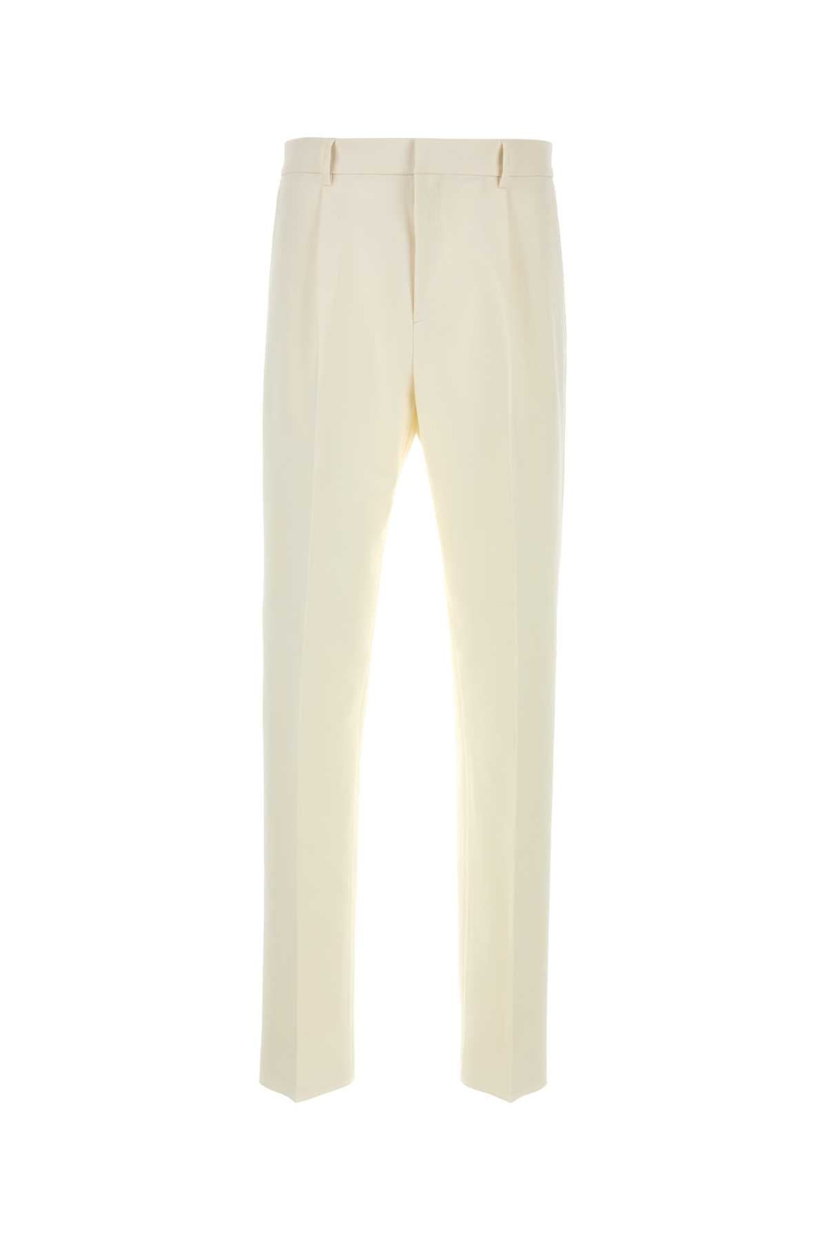 Ferragamo Cotton Blend Trousers — Ivory