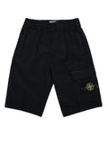 Stone Island Kids Cargo Pocket Cotton-Elastane Cargo Shorts — Navy