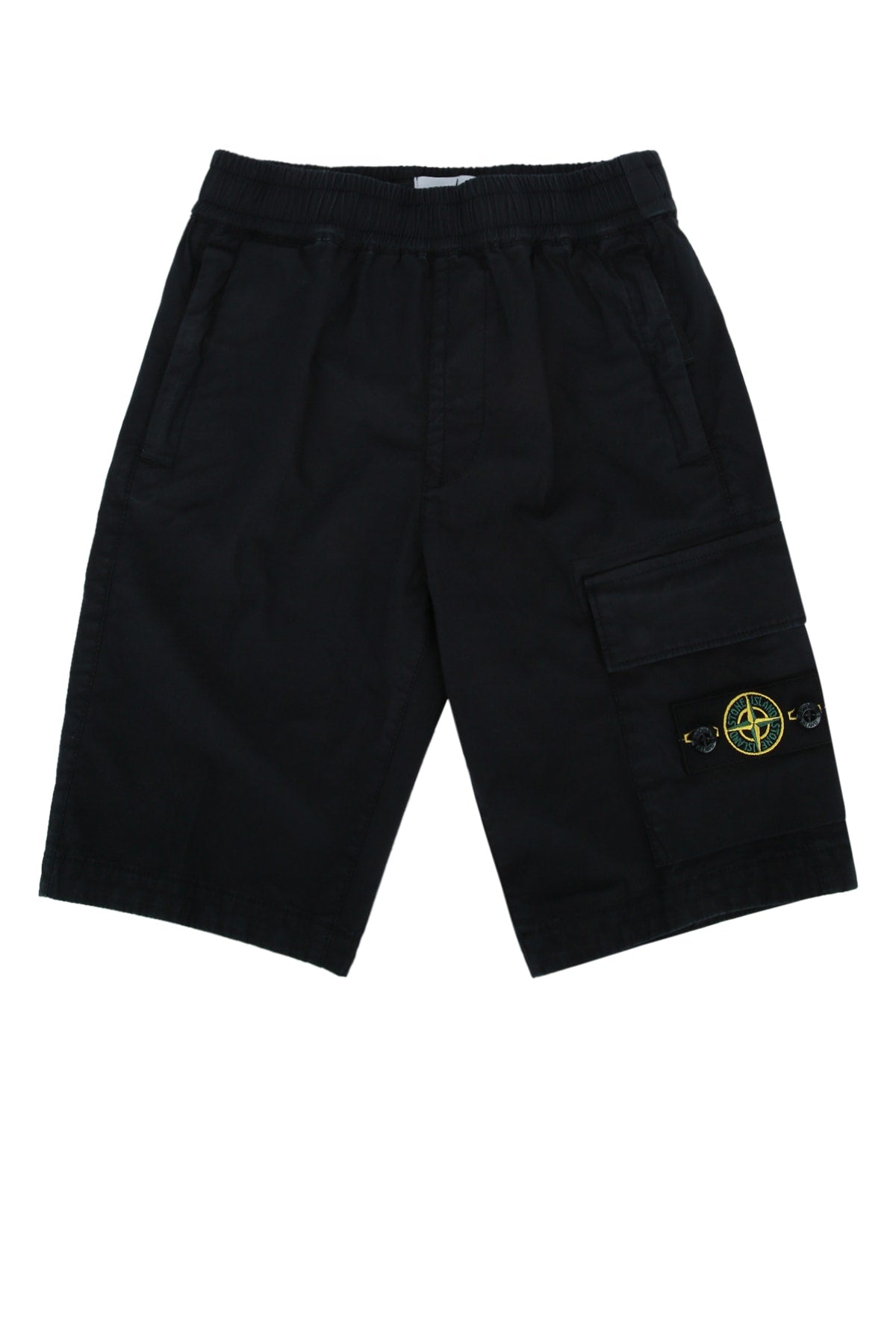 Stone Island Kids Cargo Pocket Cotton-Elastane Cargo Shorts — Navy