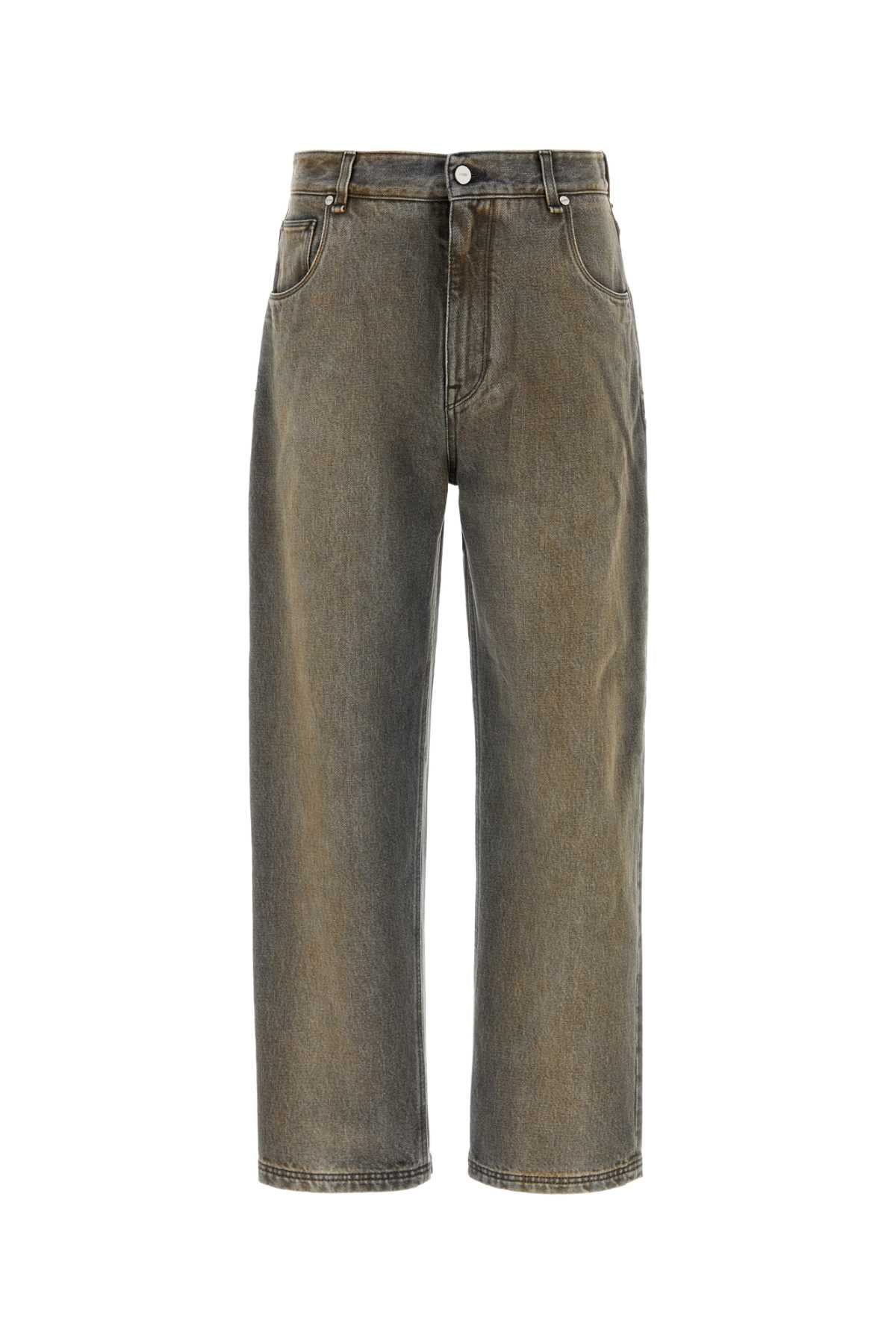 Vaqueros Fendi de algodón lavado — Marrón