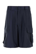 Prada Silk Cargo Cargo Shorts — Navy