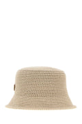 Prada CAPPELLI Crocheted Cotton Bucket Hat — Beige