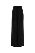Prada Cashmere Wide-Leg Trousers — Black