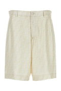 Fendi Logo Bermuda Shorts — Beige