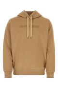 Burberry Logo-Embroidered Cotton Hoodie — Camel