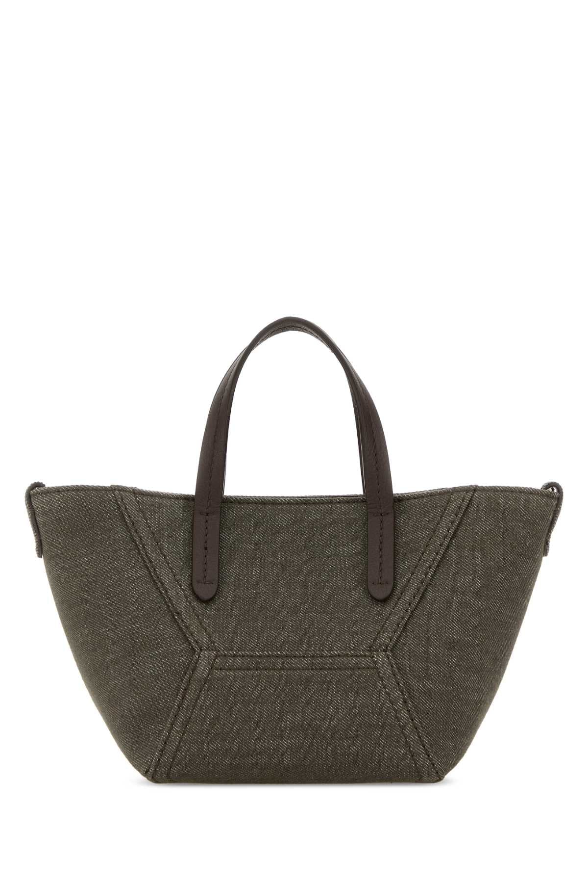 Brunello Cucinelli Fabric Shoulder Bag — Green