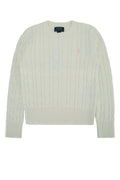 Polo Ralph Lauren Jr Cable-Knit Crewneck Sweater — White