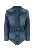 Self-Portrait Denim Jacket — Blue