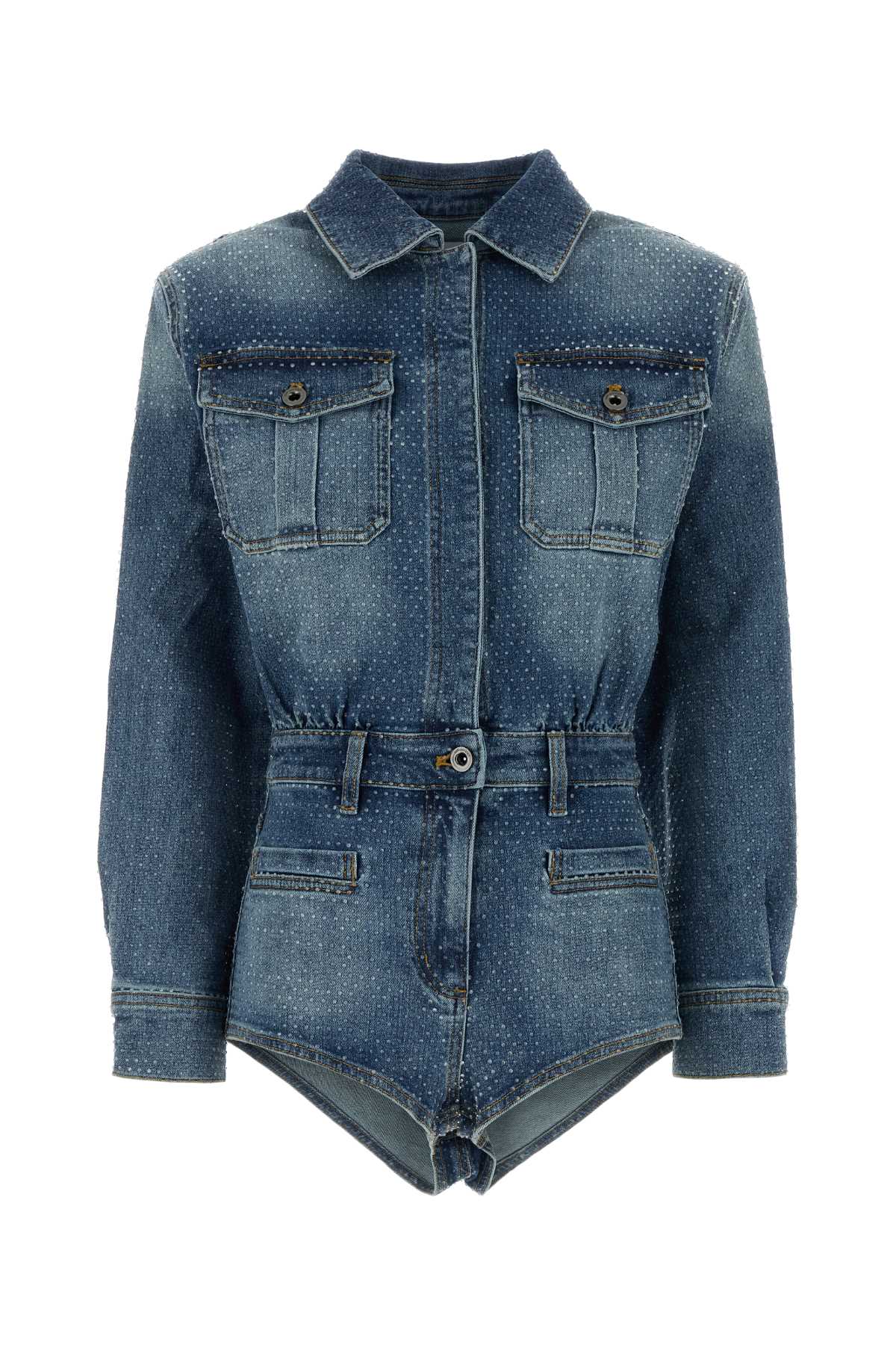 Self-Portrait Denim Jacket — Blue