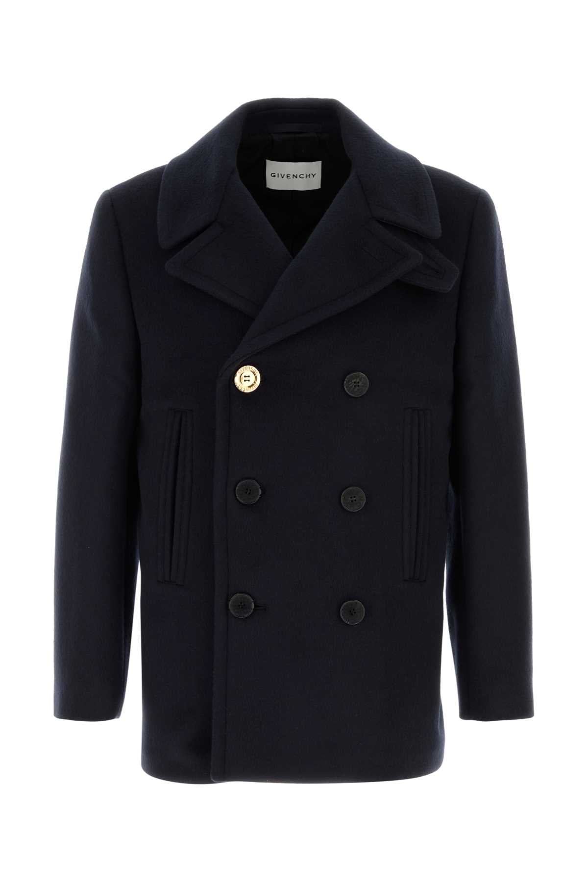 Givenchy Lapel Coat — Navy