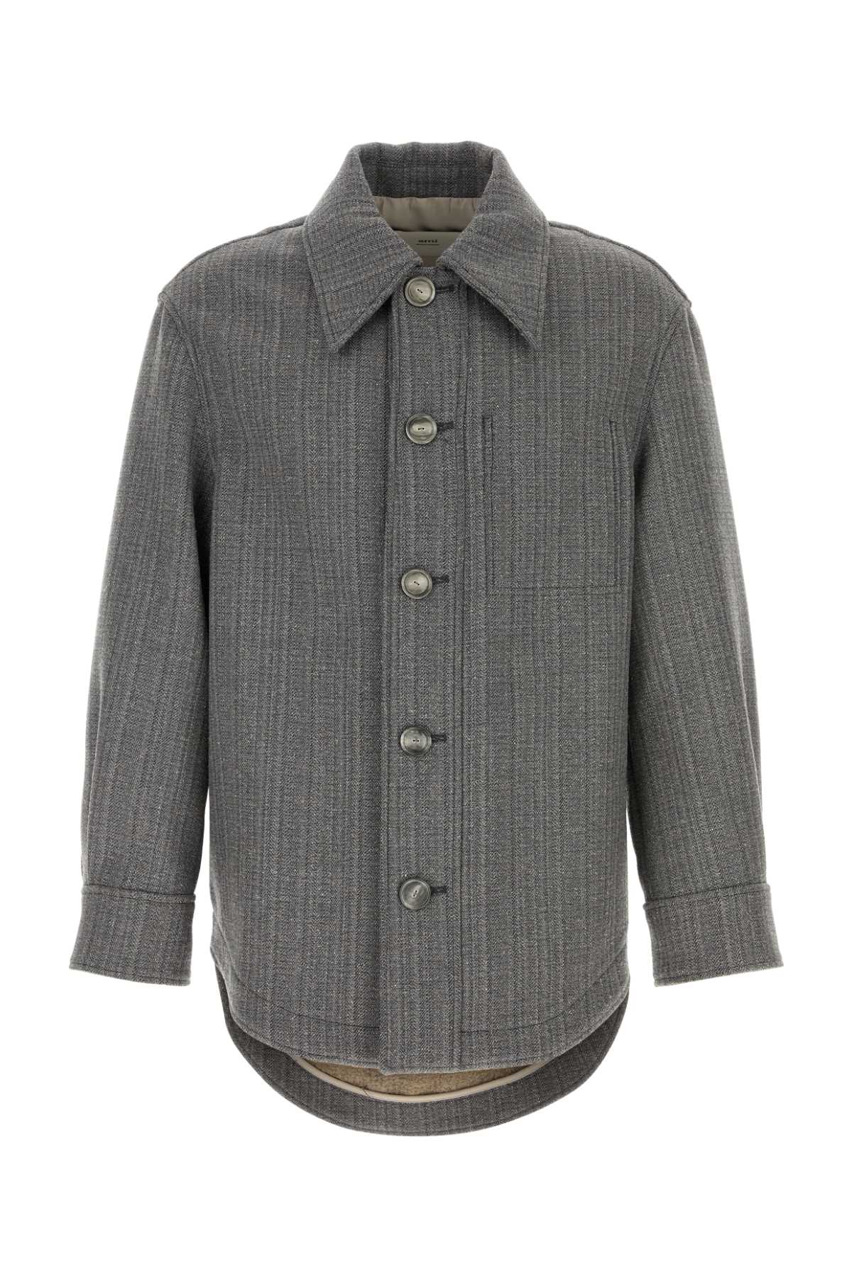 AMI Paris Virgin Wool Blend Jacket — Gray