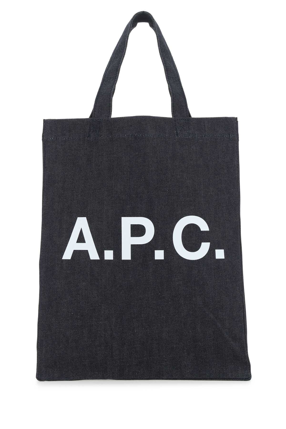 A.P.C. Logo-Printed Denim Tote Bag — Navy