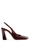 Amina Muaddi Charlotte Slingback Heel — Purple
