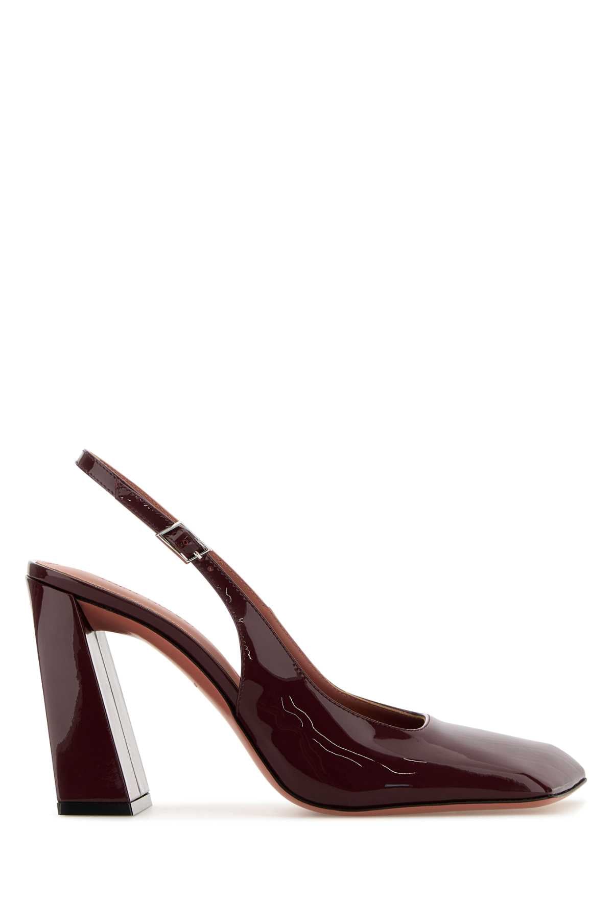 Amina Muaddi Charlotte Slingback Heel — Purple