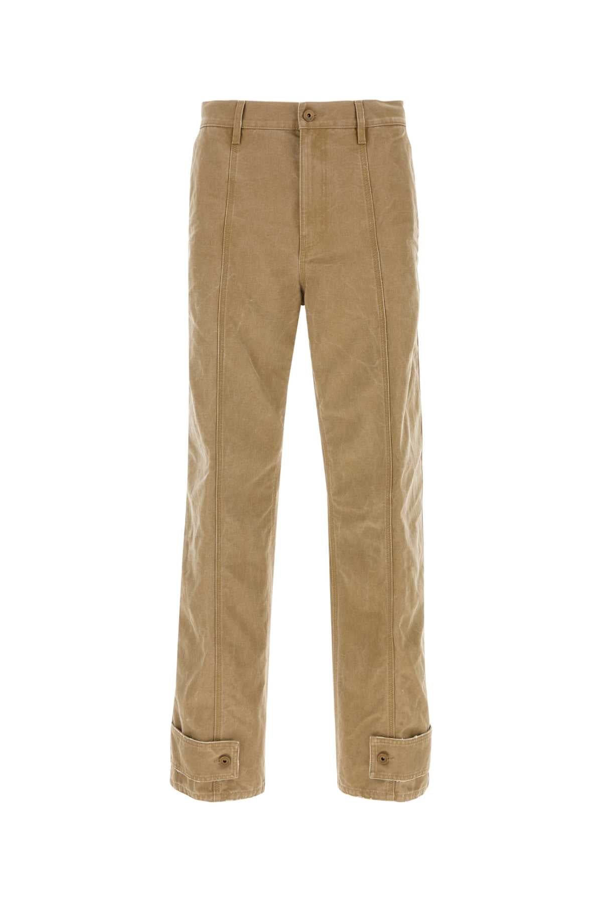 Burberry Cotton Denim Trousers — Beige