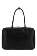 Miu Miu Smooth Leather Top Handle Bag — Black