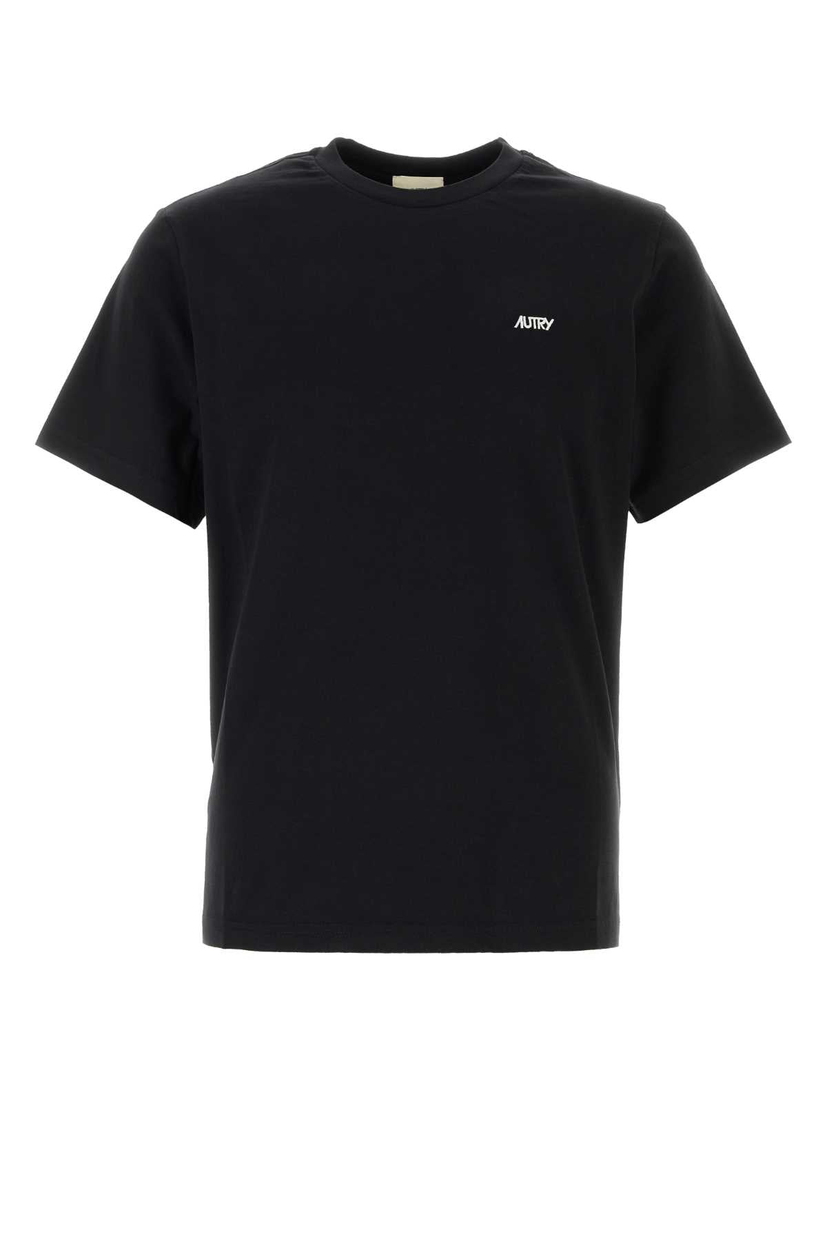 Autry Logo-Embroidered Cotton T-Shirt — Black
