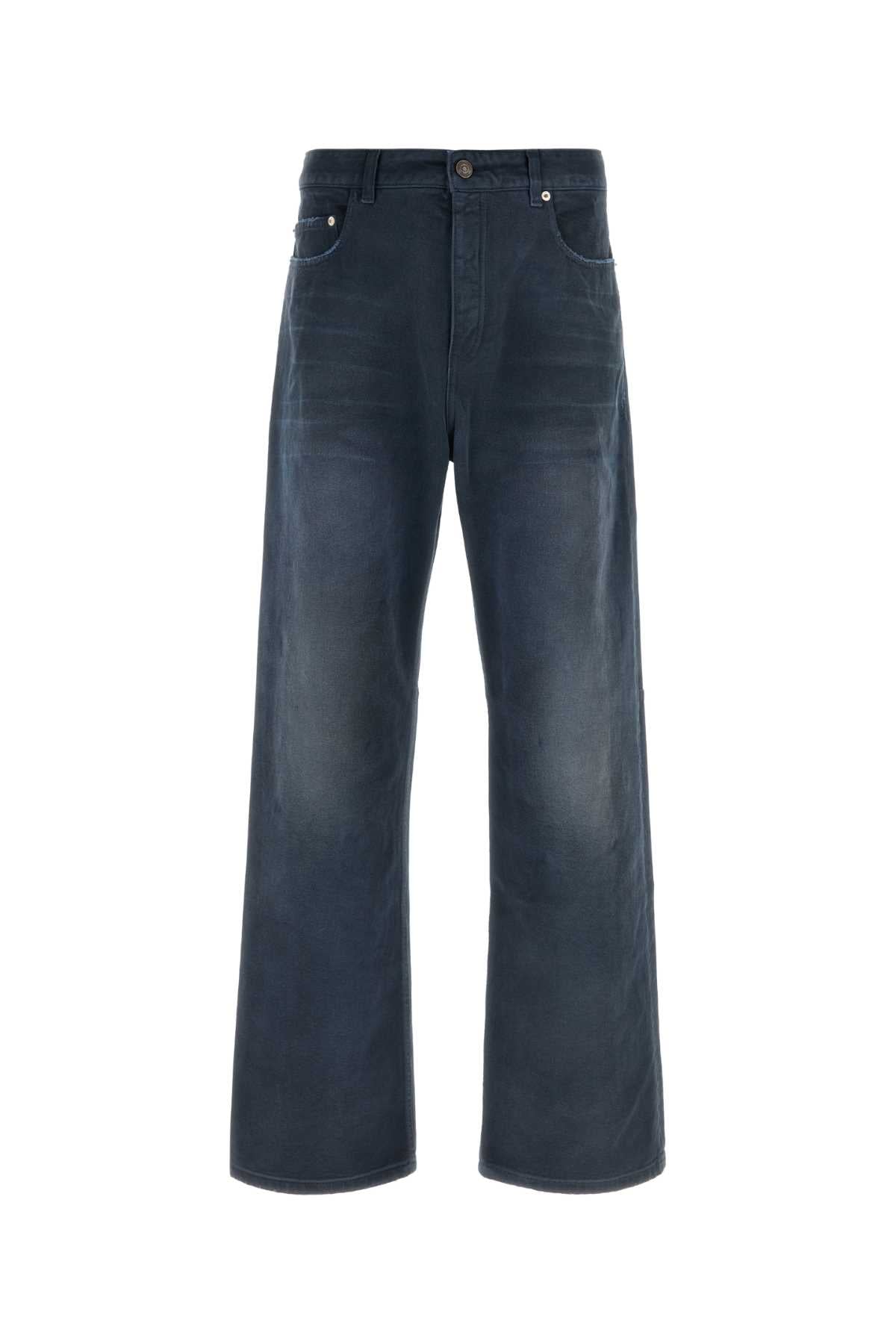 Balenciaga Curved Knee Jeans — Navy