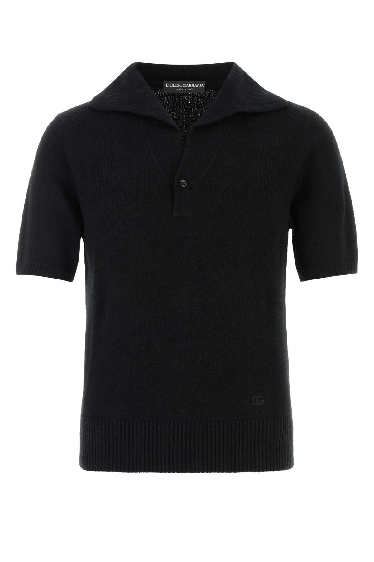 Dolce & Gabbana Cotton-Nylon Polo — Black