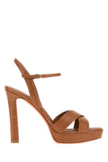 Santoni Laureen Platform Heel Sandal — Camel