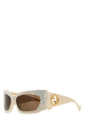 Gucci OCCHIALI Crystal-Embellished Acetate Sunglasses — Ivory