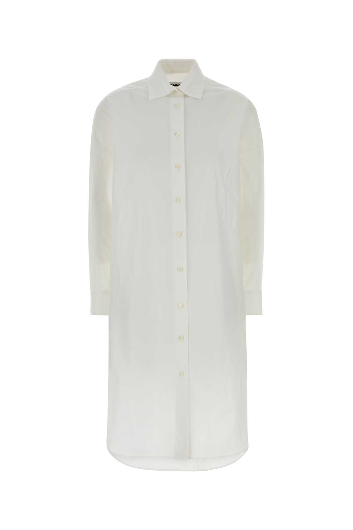 Jil Sander Poplin Shirt Dress Dress — White