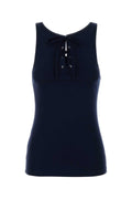Prada Cotton Ribbed Tank Top — Navy