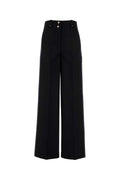 Moncler Wide-Leg Wool Blend Trousers — Black
