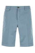 Pt Torino Stretch Cotton Bermuda Shorts — Blue