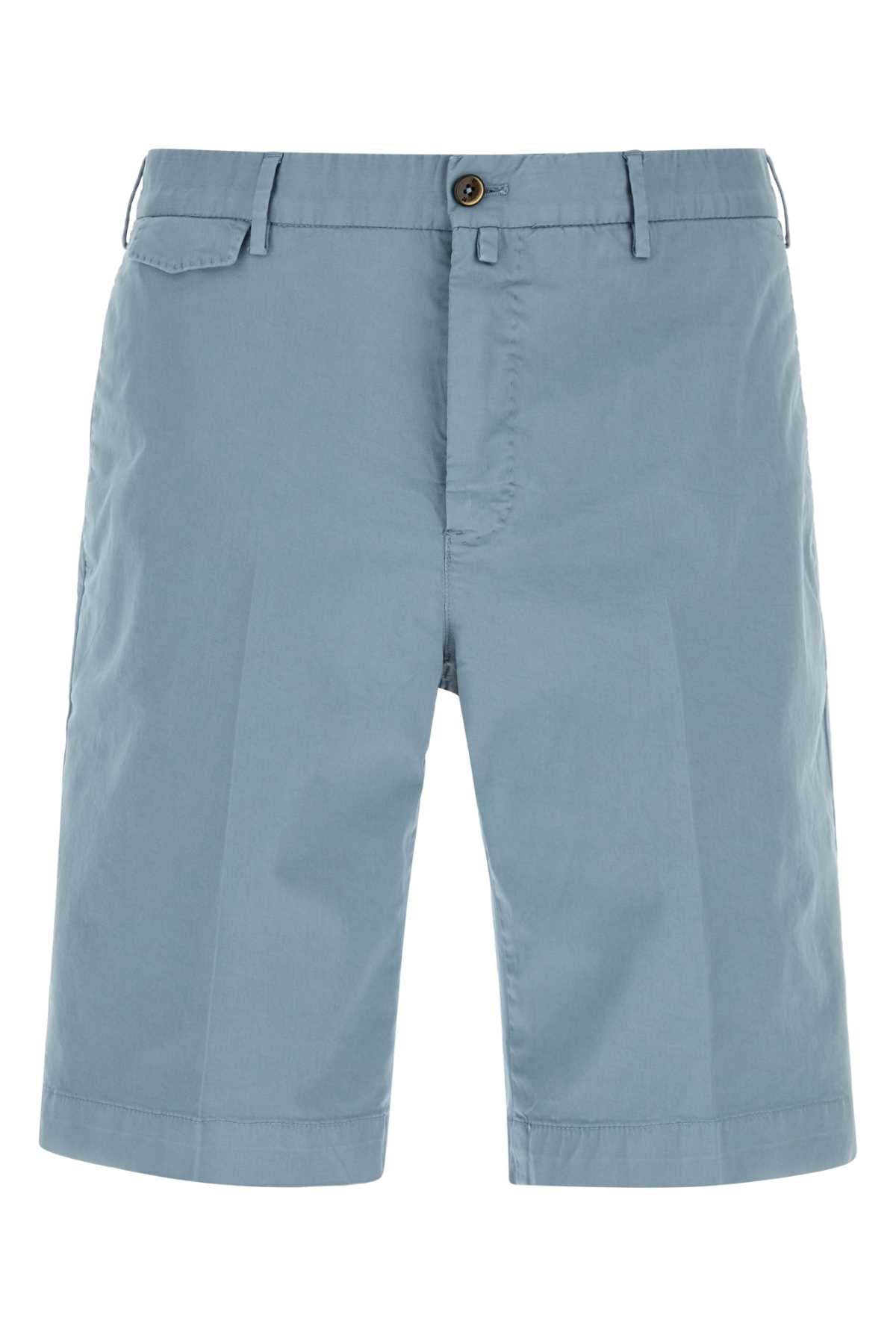 Pt Torino Stretch Cotton Bermuda Shorts — Blue