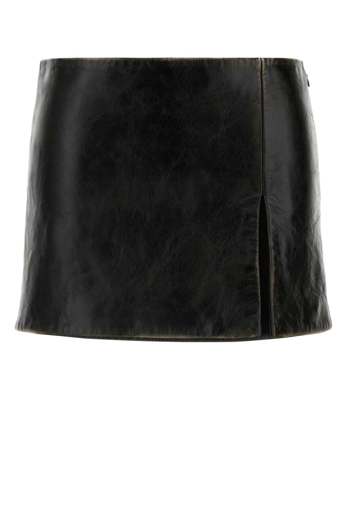 Miu Miu Pelle Skirt — Black