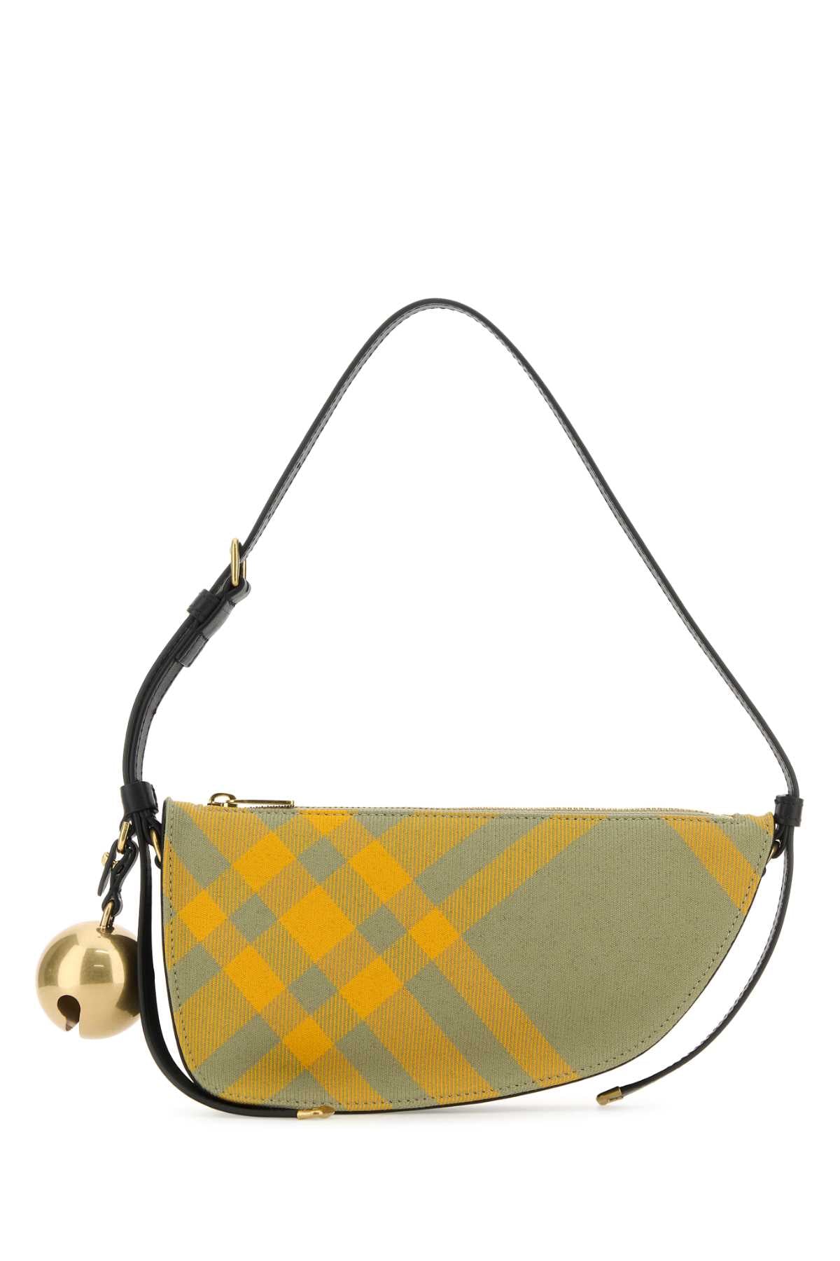 Burberry Check Canvas Mini Shield Shoulder Bag — Beige