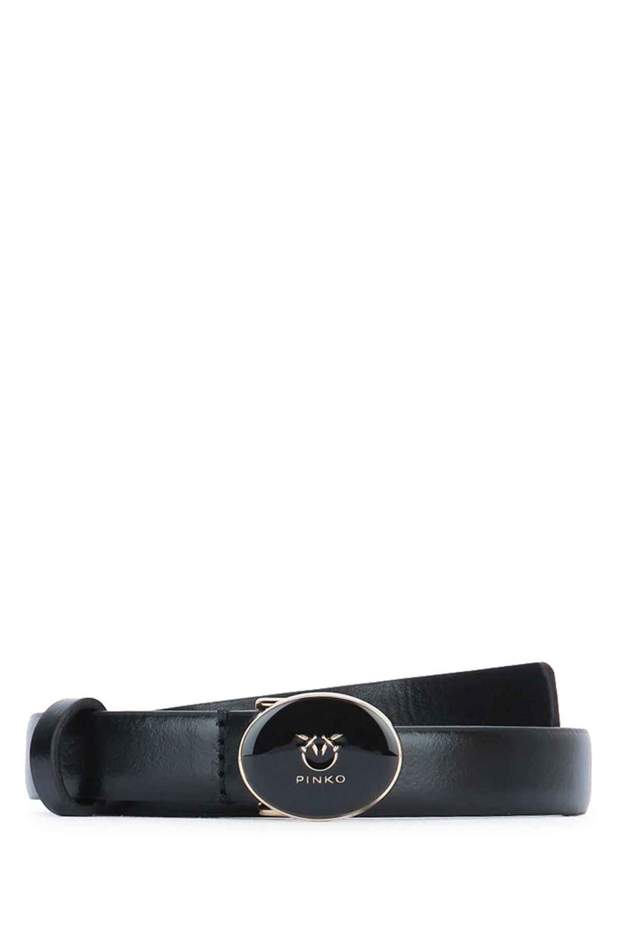 Pinko Enamel Belt — Black
