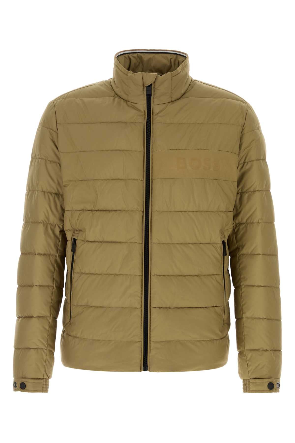 Hugo Boss Quilted Polyester Padded Down Jacket — Beige